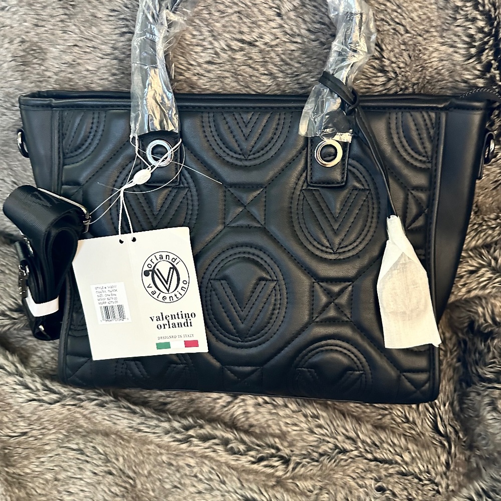 Beautiful black Valentino Orlandi medium size bag brand new with tags